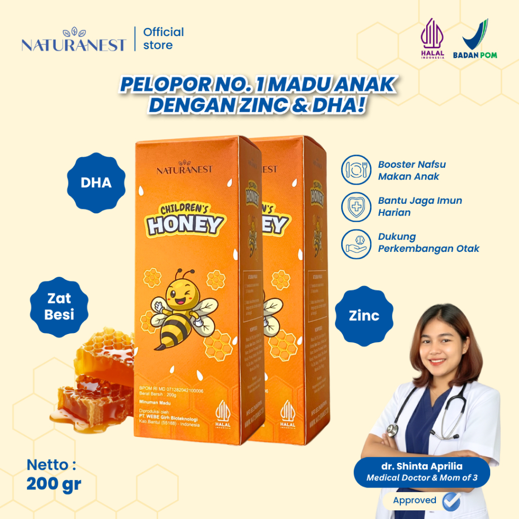 NATURANEST Childrens Honey - Madu Multivitamin Penambah Nafsu Makan Anak Paket 2 Botol