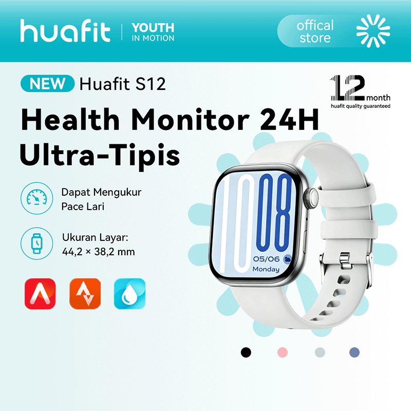 [S10 upgrade]Huafit S12 jam tangan smartwatch Bluetooth Call 9.1mm Ultra Tipis 18g IP68 Waterproof H