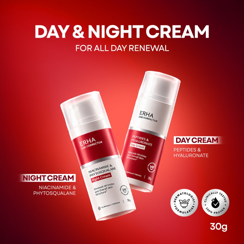 ERHA Age Corrector Niacinamide Collagen Lifting Night Cream 30g. Skin Renewal & Rejuvinating Night M