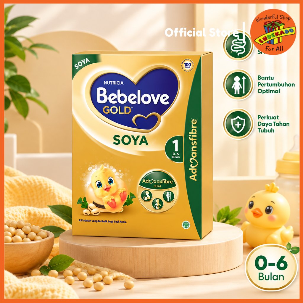 BEBELOVE Gold 1 Soya 170g | Isolat Protein Kedelai, Dukung Pertumbuhan Optimal