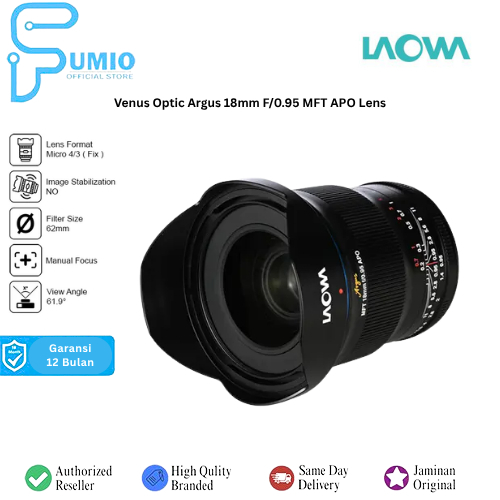 Venus Optics Laowa Argus 18mm f/0.95 MFT APO Manual Lens Micro Four Thirds Lensa 18 mm f0.95  X01 Re