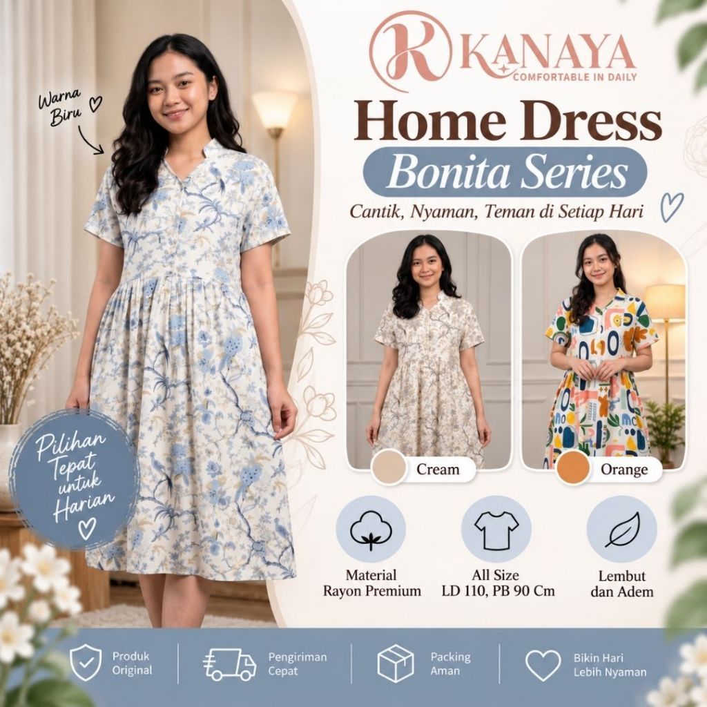 Daster  Kekinian terbaru  Busui Home Dress Rayon Premium  by Kanaya