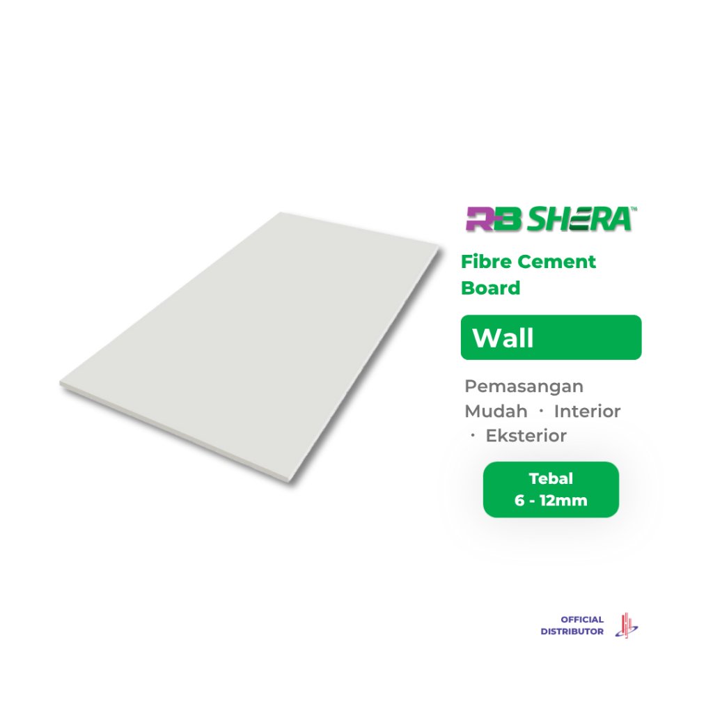 RBShera Board 1200 x 2400 Papan Semen Wall Board Fiber Cement