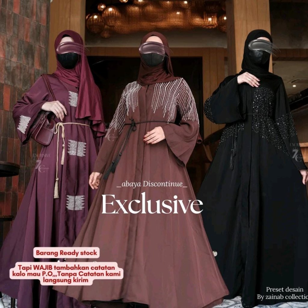 Abaya Warna Discontinue gamis remaja by zainab collection