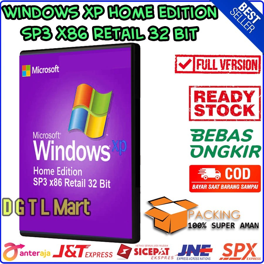 CD Windows XP Home Edition SP 3 Service Pack 3 x64 Retail 64 bit ( Versi Ringan )