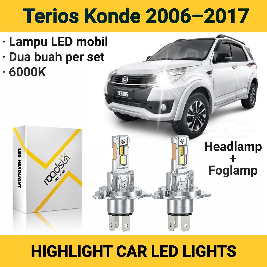 2Pcs Headlamp LED Daihatsu Terios Konde 2006–2017 H4 HB3 H11 Foglamp H8 H11 PNP