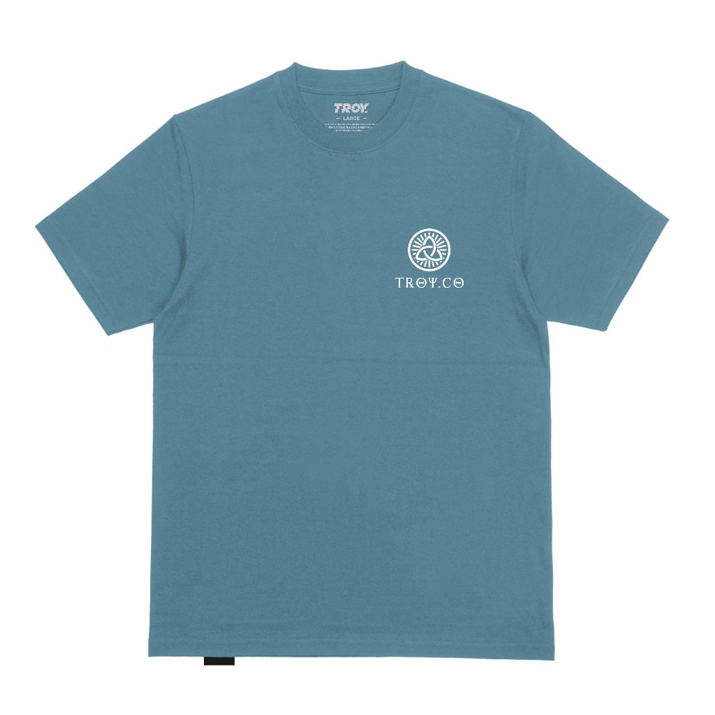 Troy Company T-Shirt Mineral Blue Mentally Prepared - Kaos Pria Lengan Pendek Biru Mineral MTD 3713