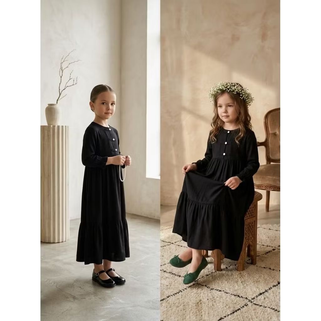 GAMIS ANAK CHEONGSAM KEKINIAN RAYON TWILL