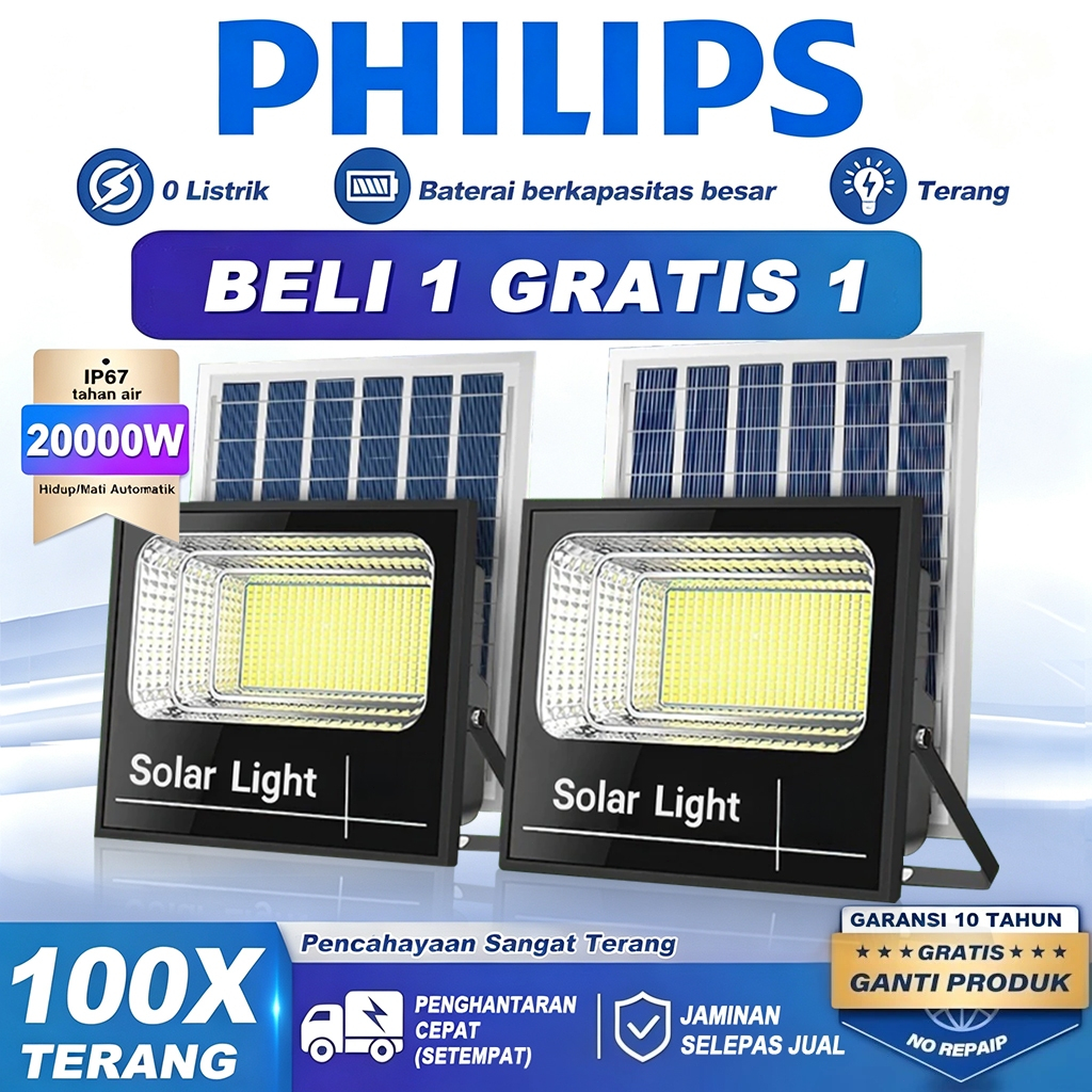 Lampu Tenaga Surya Beli 1 gratis 1 Outdoor Otomatis Nyala Lampu Panel Surya Outdoor Nyala Lampu Tena