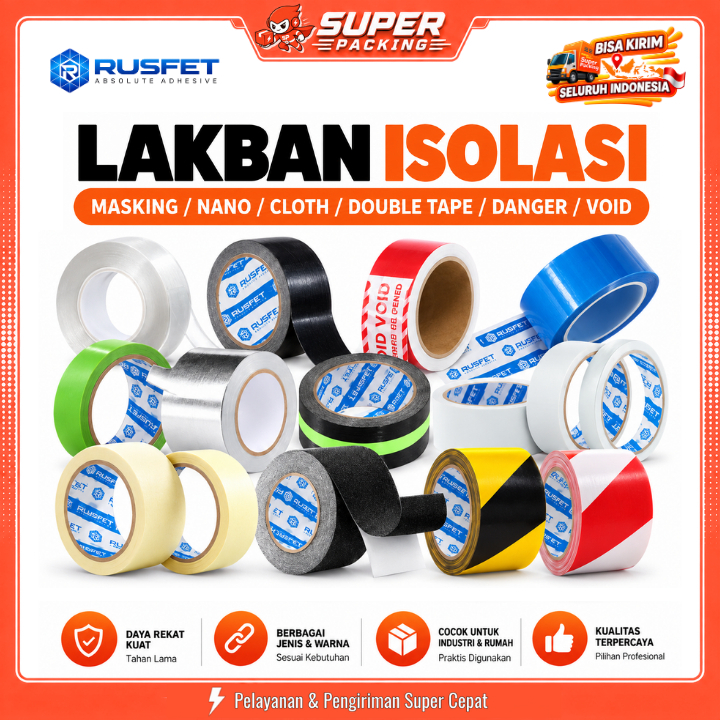 Lakban Security Void Spotlight Masking / Nano / Cloth / Double Tape / Danger Police Line Premium Ter