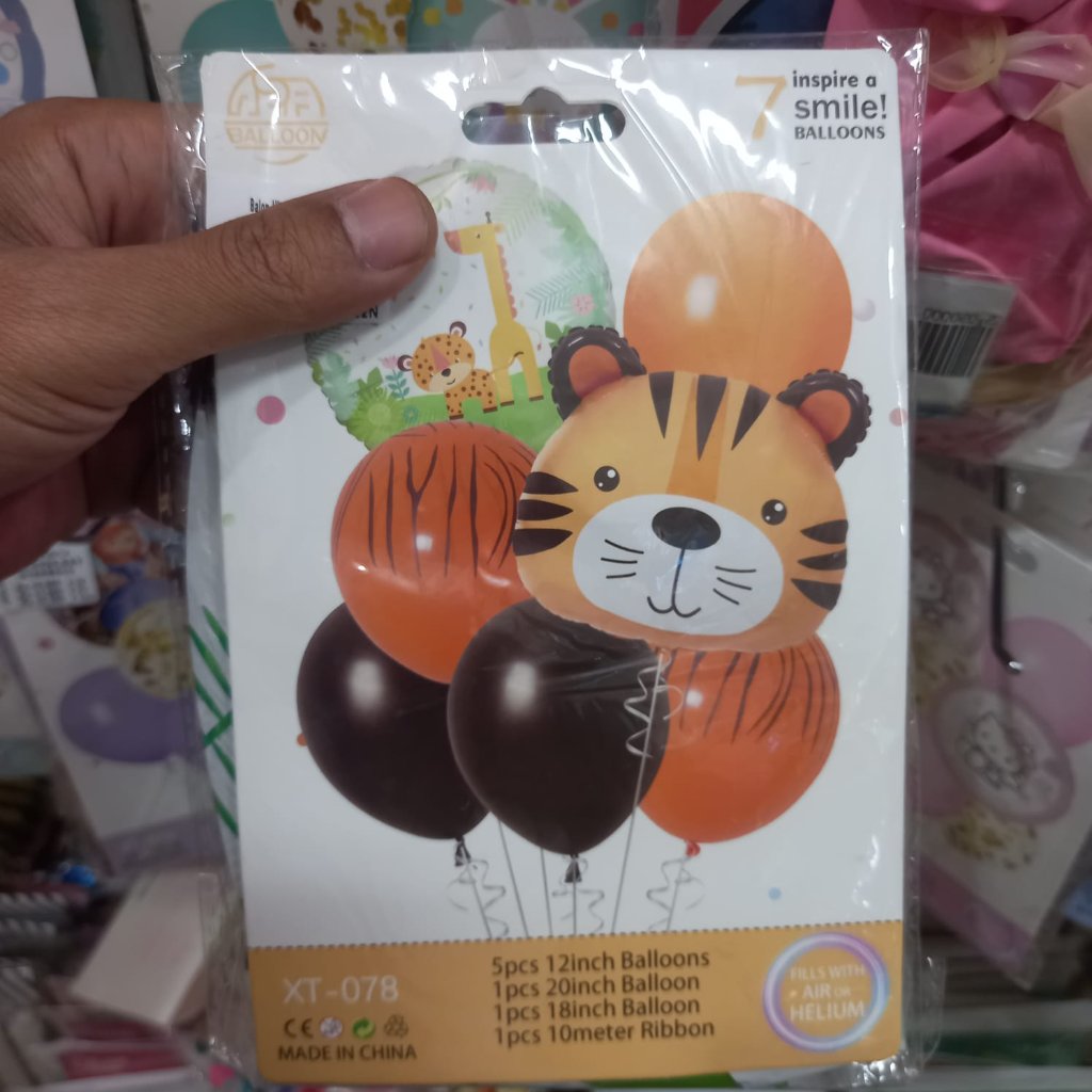 1 set Balon dekorasi Ulang tahun Animal I cartoon I Kartun isi 7 pc