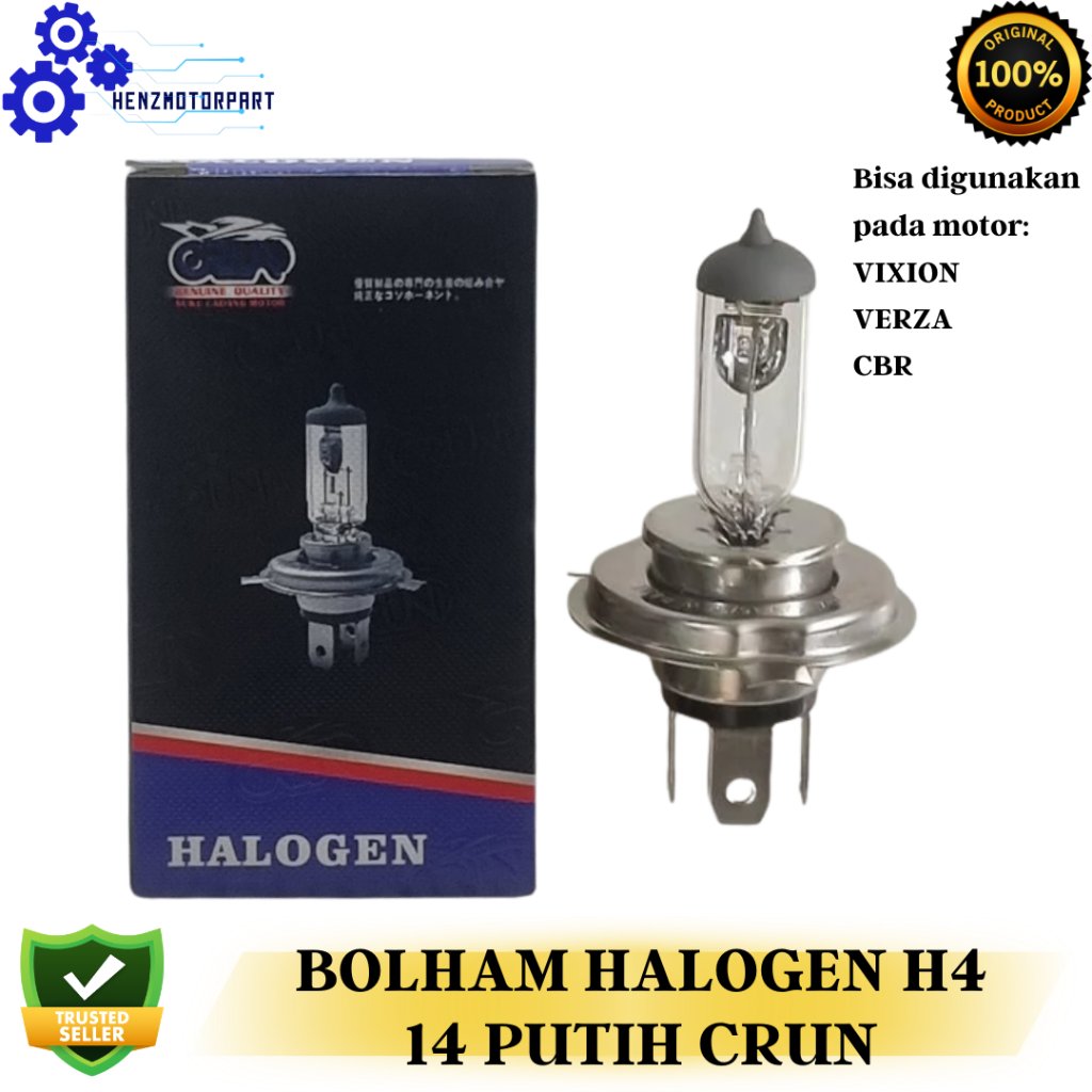 BOLHAM HALOGEN H4 14 PUTIH / VIXION  / VERZA  / CBR CRUN