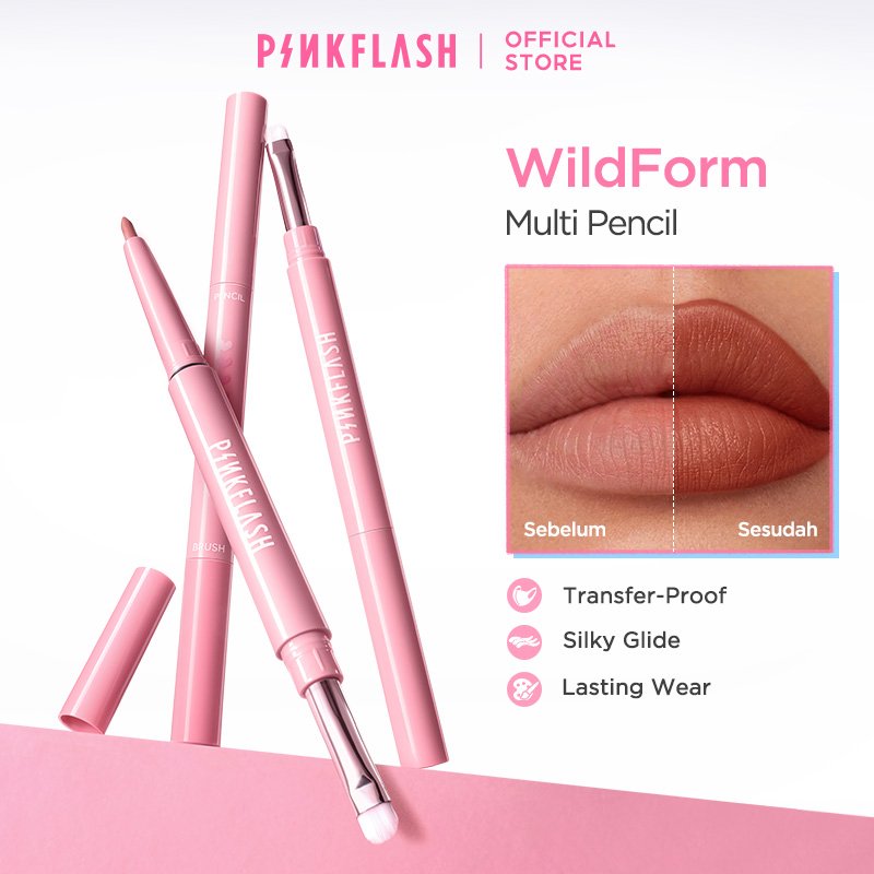 [NEW]PINKFLASH Multi Lipliner Pencil With Brush Creamy Transfer-proof Smooth LongWear U02