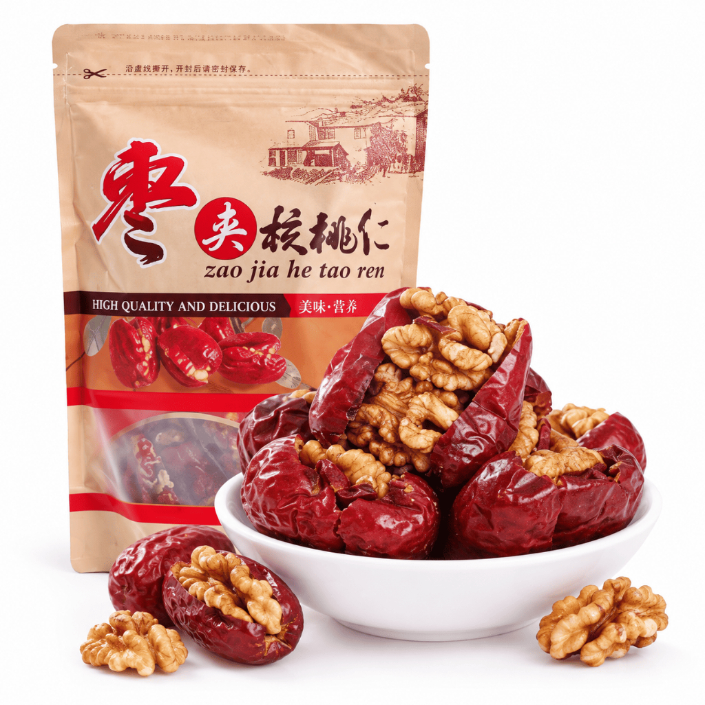 Snack Reddate Walnut Angco | Kacang Walnut Kurma Merah 500gr Manisan Kurma Merah Red Date Walnut