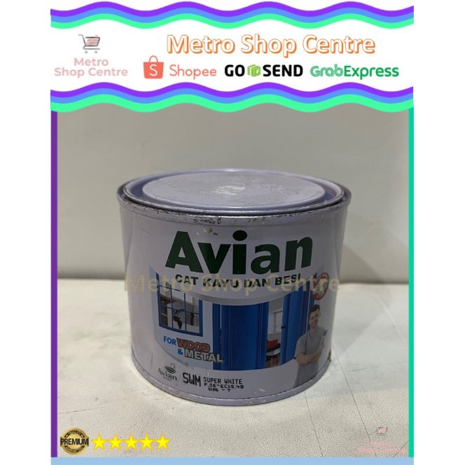 AVIAN - Cat Kayu Besi Avian High Gloss (Cepat Kering) 1/2 Kg Putih Dop (SWM) Super White Doff