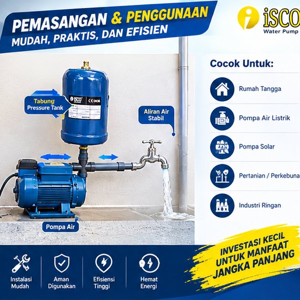 BEST Tabung Pompa Air Besi Otomatis 2 Liter - ISCO