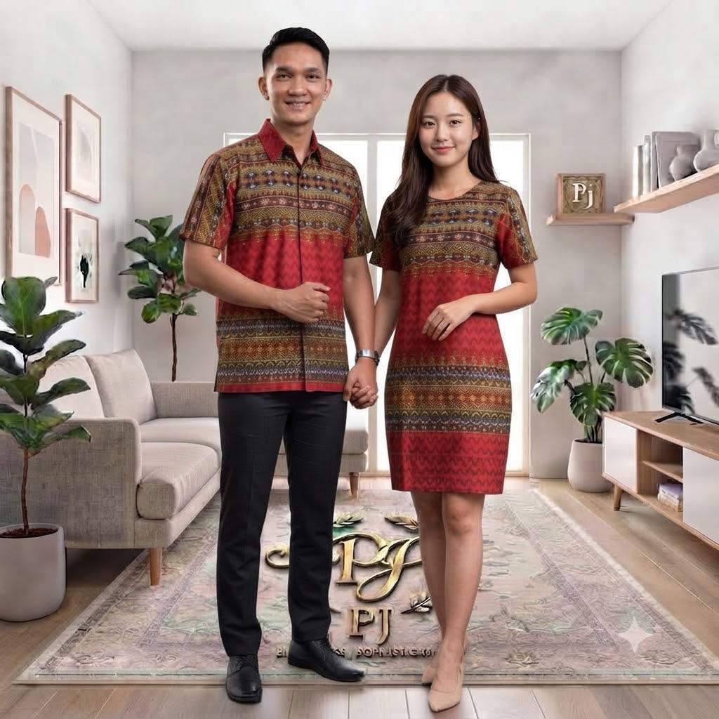 couple dress pasangan M L XL XXL JUMBO couple dress batik natal premium couple dress natal ANJANI