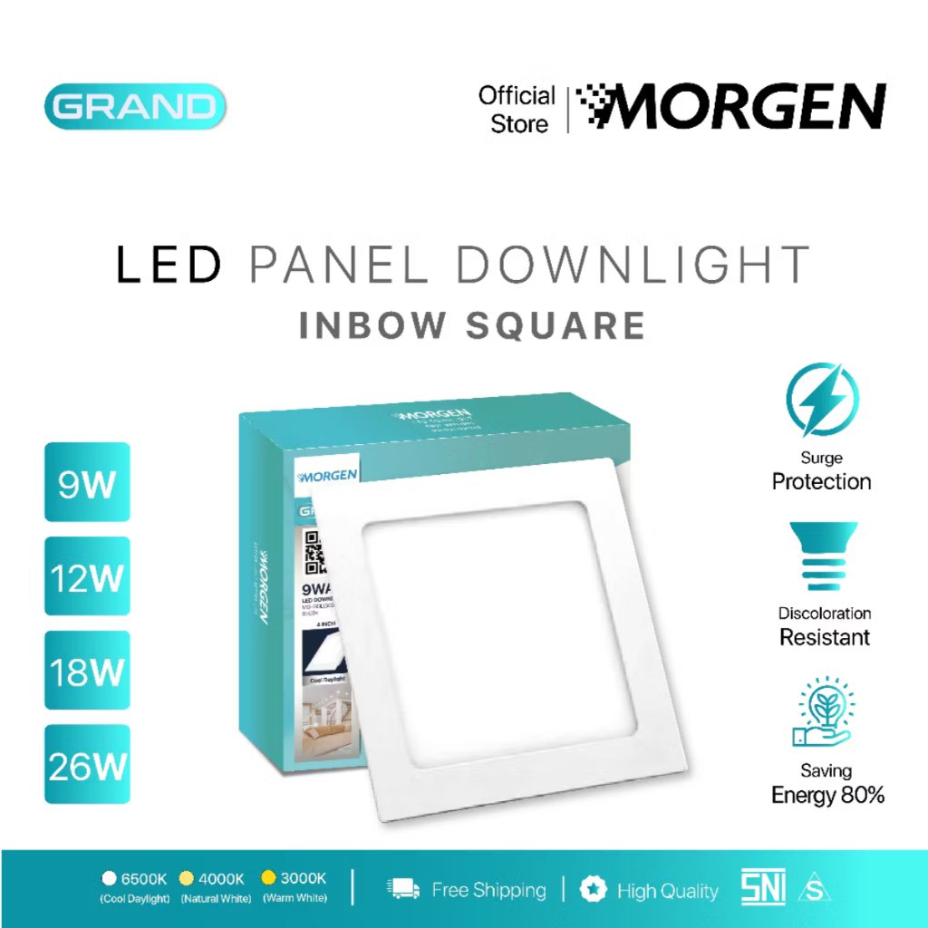 MORGEN DOWNLIGHT LED PANEL INBOW KOTAK 6 12 18 WATT