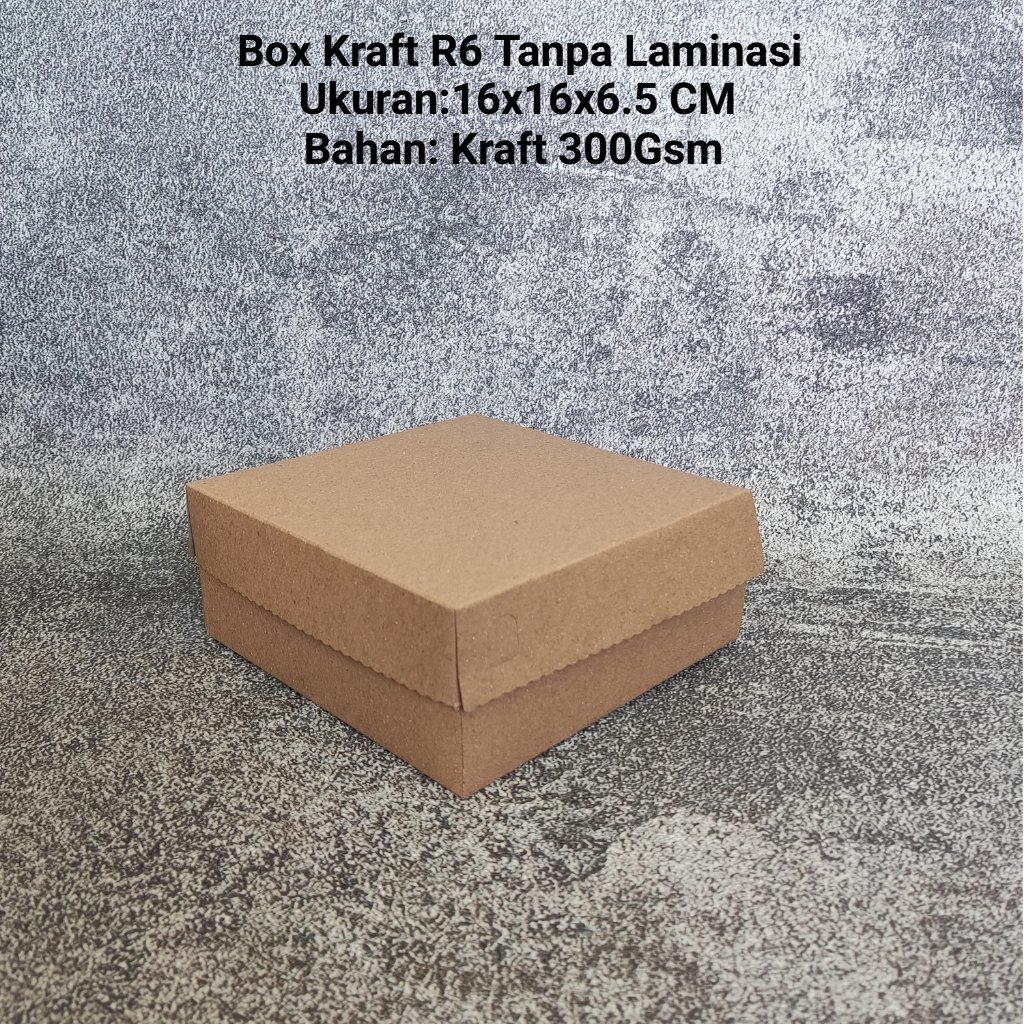Dus Box Kotak Nasi Kraft Coklat Renda 16x16x6.5 Box Kue Bolu Cupcake