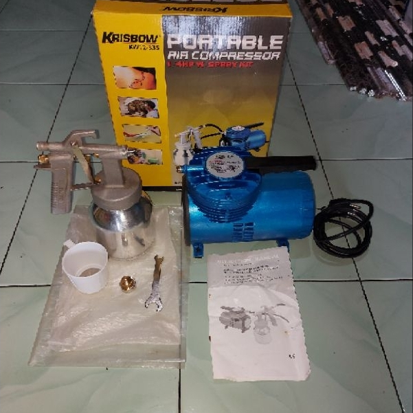 Kompresor Krisbow 1/4 HP + Spray Kit