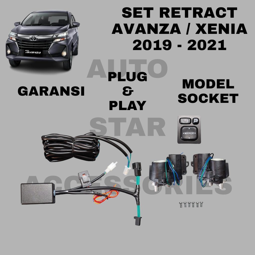 PAKET SPION LIPAT AVANZA XENIA 2019 - 2021 SAKLAR ORIGINAL / RETRACT OTOMATIS REMOT MOBIL AUTO FOLDI