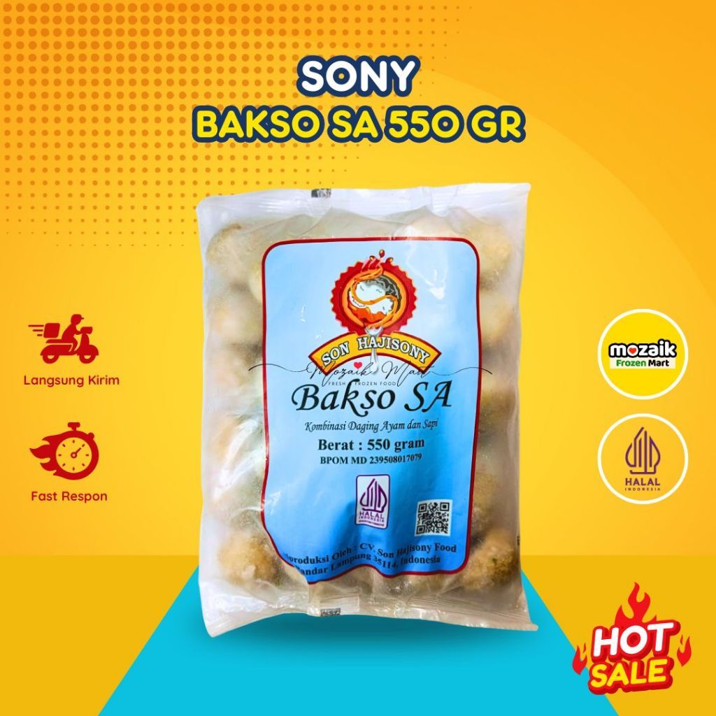 Sony Bakso SA 550 gr + Bumbu Asli Lampung Frozen Food Mart Palembang
