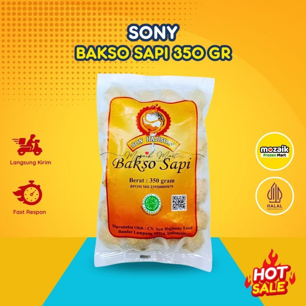 Sony Bakso Sapi 350 gr + Bumbu Asli Lampung Frozen Food Mart Palembang