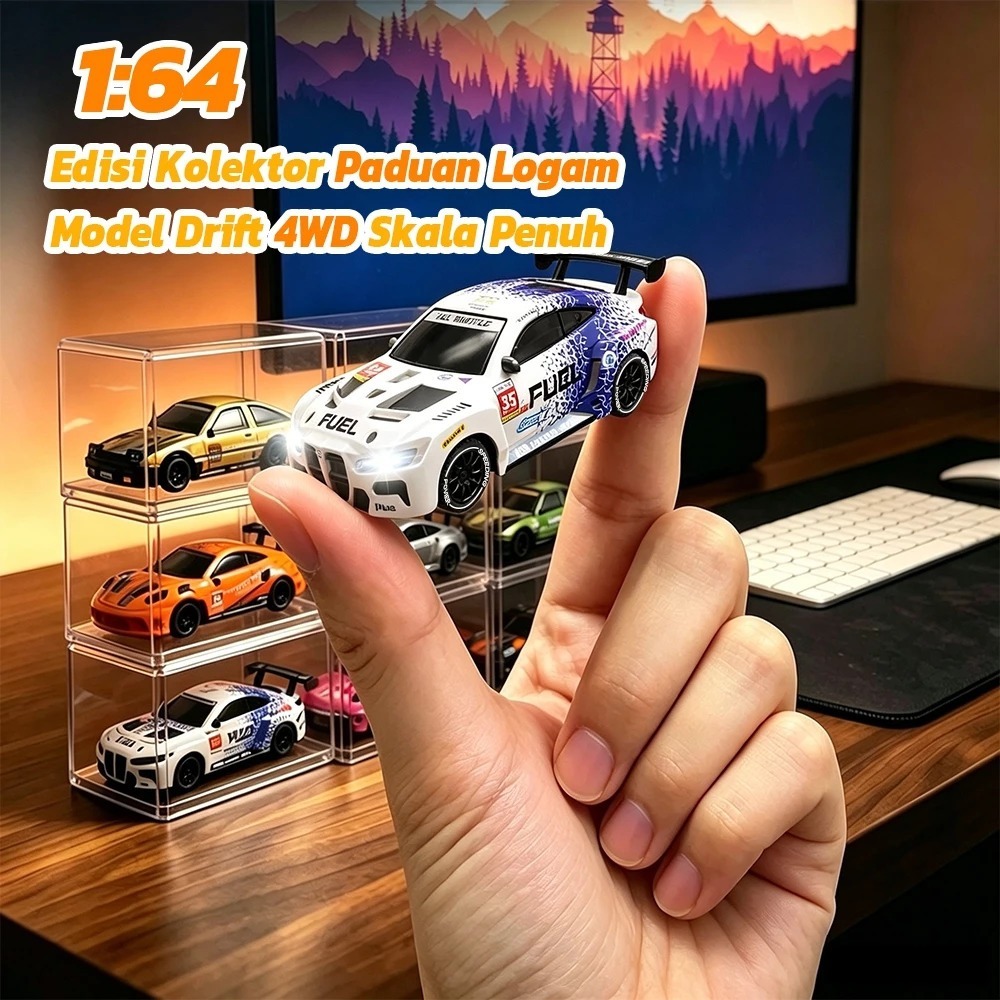 RC Drift Full Propo Mobil Drift Remote Control 4WD Alloy Mini RC Drift