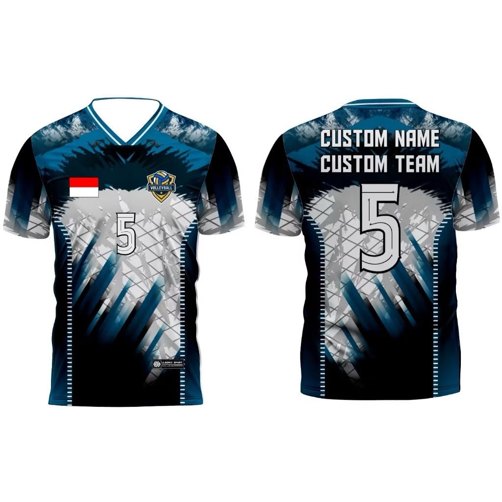 Jersey Volly Hitam Gradasi (Satria Muda) full printing