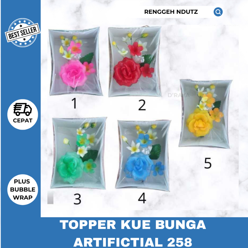TOPPER KUE BUNGA HIASAN KUE BUNGA ARTIFICIAL FLOWER bunga 258