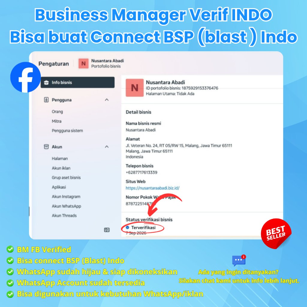 Business Manager Verif Indo Whatsapp Api