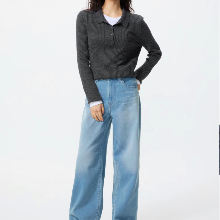 Women Jeans EZY Lebar Lurus UNIQLO