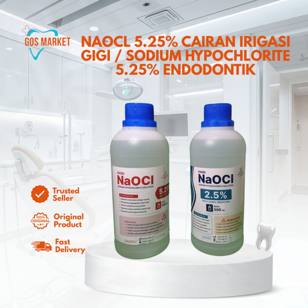 NaOCl 5.25% Cairan Irigasi Gigi / Sodium Hypochlorite 5.25% Endodontik