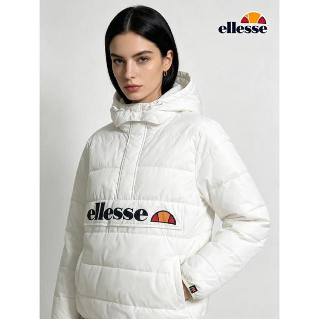 Ellesse Puffer Padded Anorak Winter Jacket White Original Unisex
