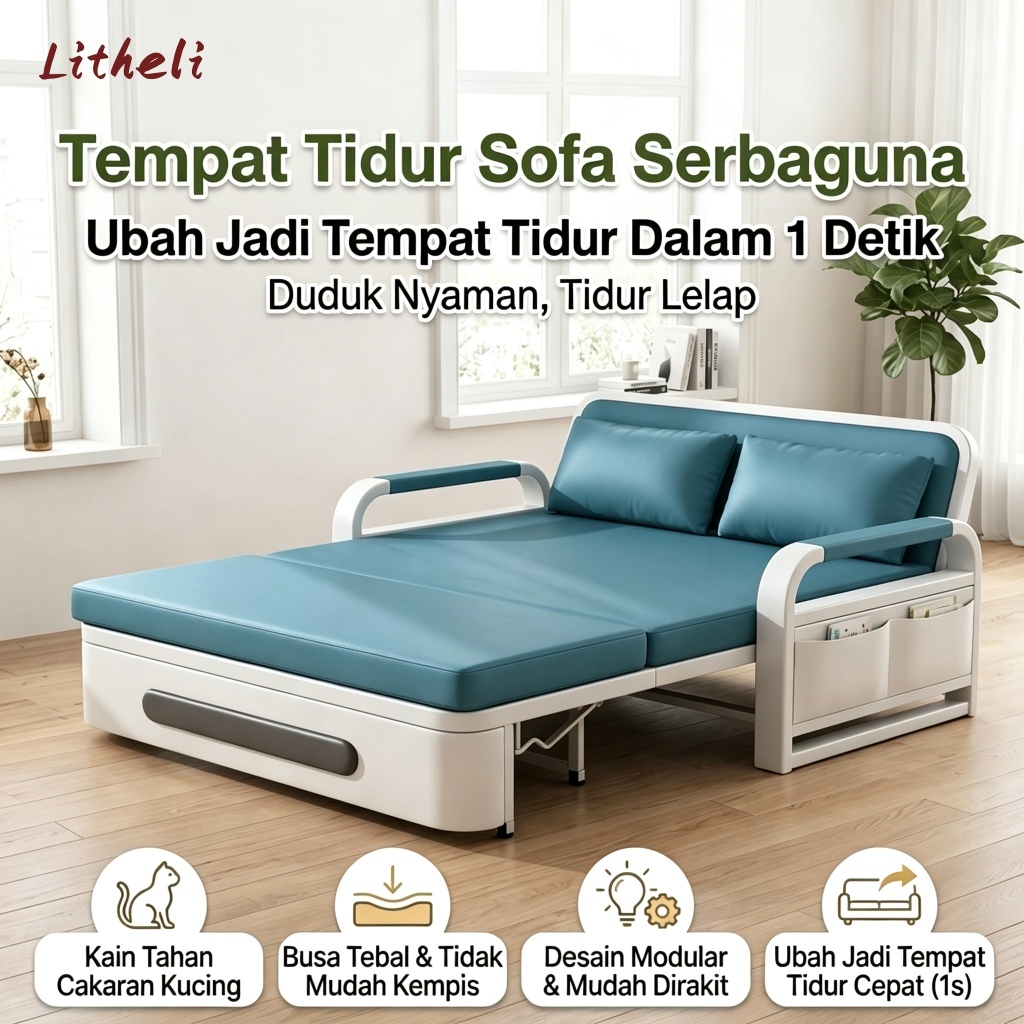 Sofabed Litheli Sofa ruang tamu Sofa bed Sofa minimalis Sofa kecil untuk kamar