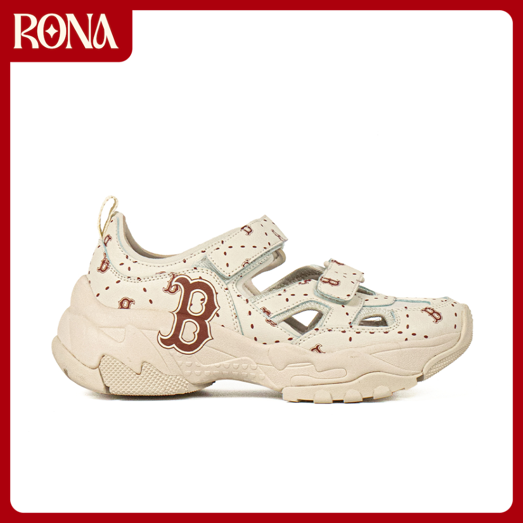 RONA Shoes - Sandal Korea MLB Chunky Big Ball Mask Diamond Monogram Boston Red Sox Sendal Slide Casu