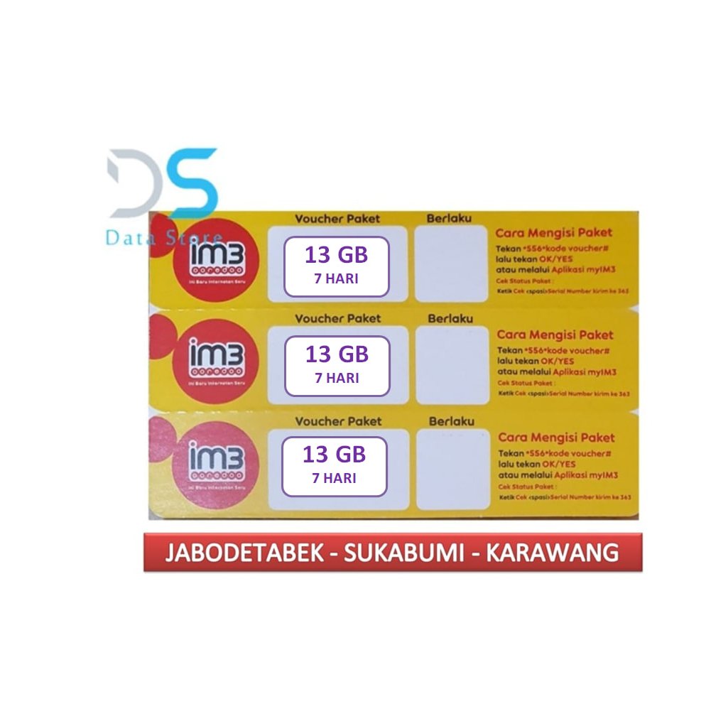 Voucher Indosat FINET 13 GB 7 Hari JABODETABEK