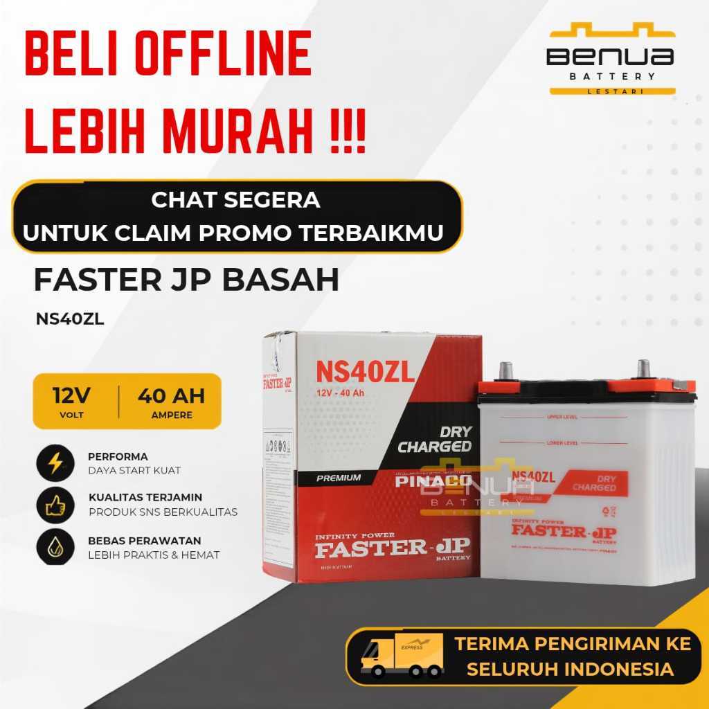 Aki Faster JP BASAH NS40ZL / Aki NS 40ZL / Aki Mobil 12V 40Ah Original Faster