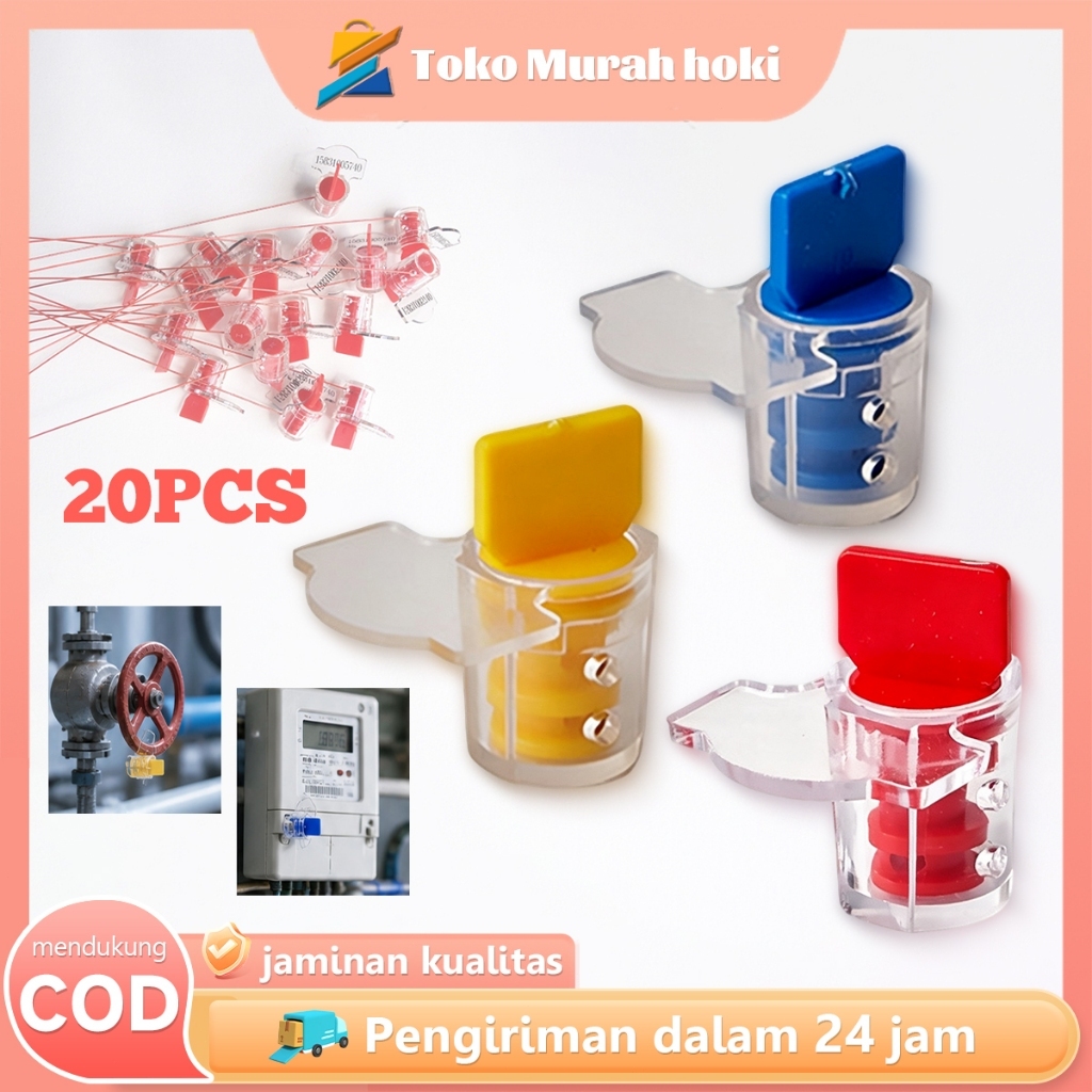 20pcs Segel Meteran Air Segel Plastik Meteran PLN Twister Seal Segel Putar Plastik