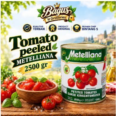 Buah tomat - Tomato peeled | METELLIANA italian plum tomatoes pomodori pelati 400gr & 2500 gr
