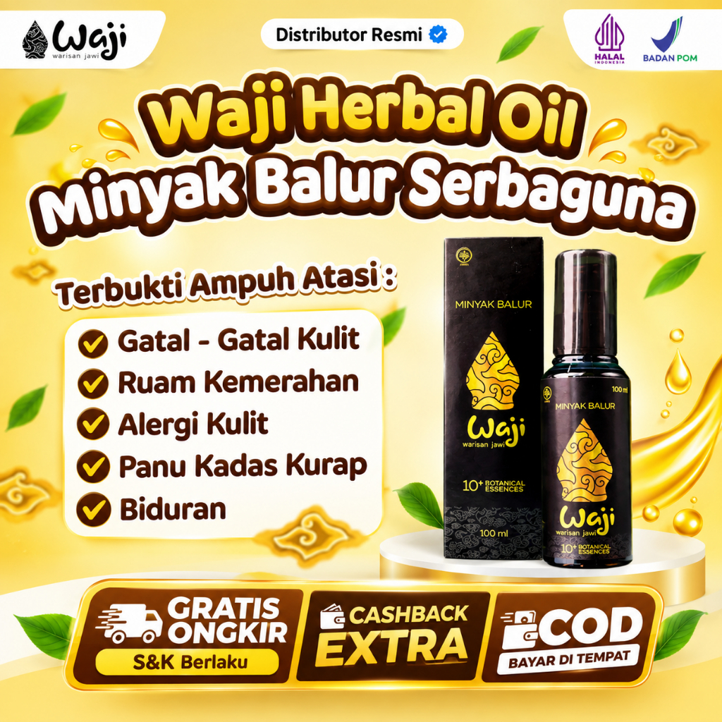 [DISKON] MINYAK BALUR WAJI - Atasi Masalah Kulit Gatal  Pegal Masuk Angin & Luka Ringan