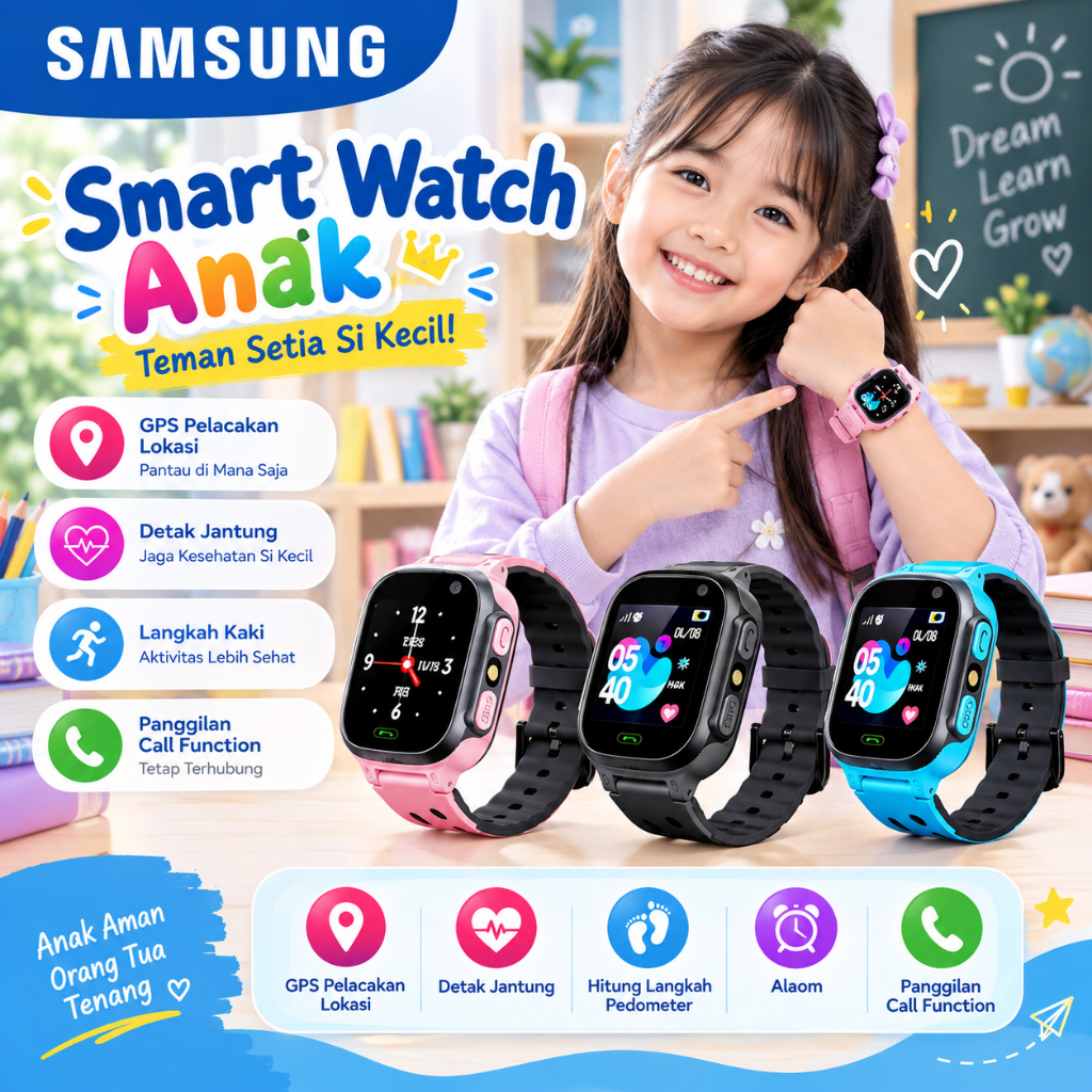 100%Ori Smartwatch anak-anak 2G 4G videocallJam tangan anak 1.44 Inci n pintar Watch Children lP67 t