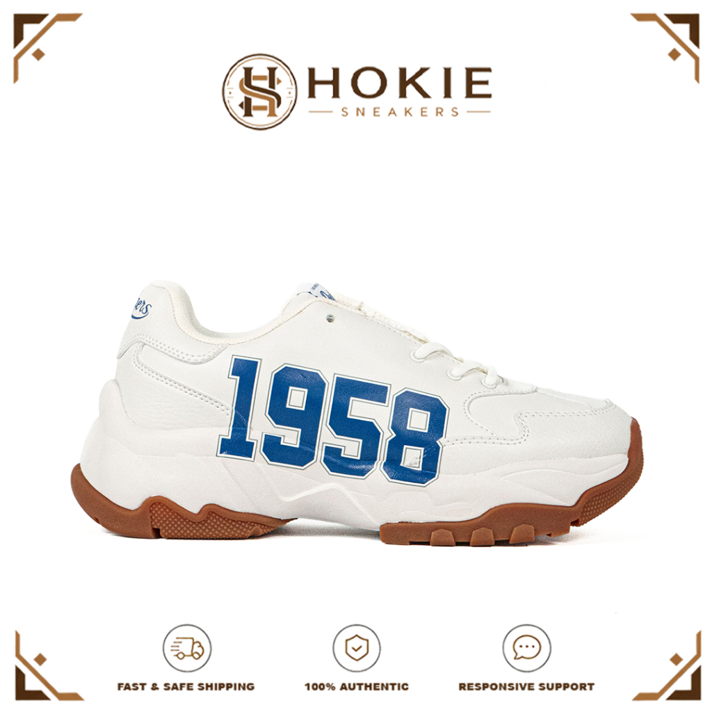Hokie Sneakers - Sepatu Korea MLB Big Ball Chunky Daddy Shoes LA Dodgers White Blue Gum Sneakers Cas