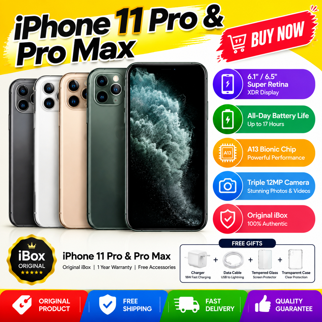 iPhone 11 Pro & 11 ProMax iBOX Second Bekas Original 64GB 256GB 512GB Kondisi Mulus Like New Fullset