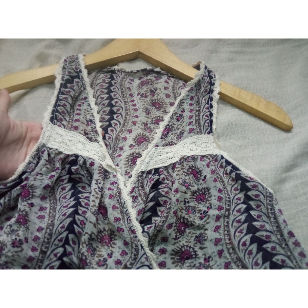 PRELOVED OUTER KUTUNG CANTIK MIX RENDA PREMIUM UNIK LANGKA MOTIF BOHEMIAN CANTIK OUTER PATAI SUPER G