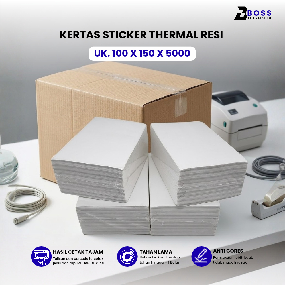 Thermal Label Sticker 100x150 Isi 5000 Lembar [bossthermal88]