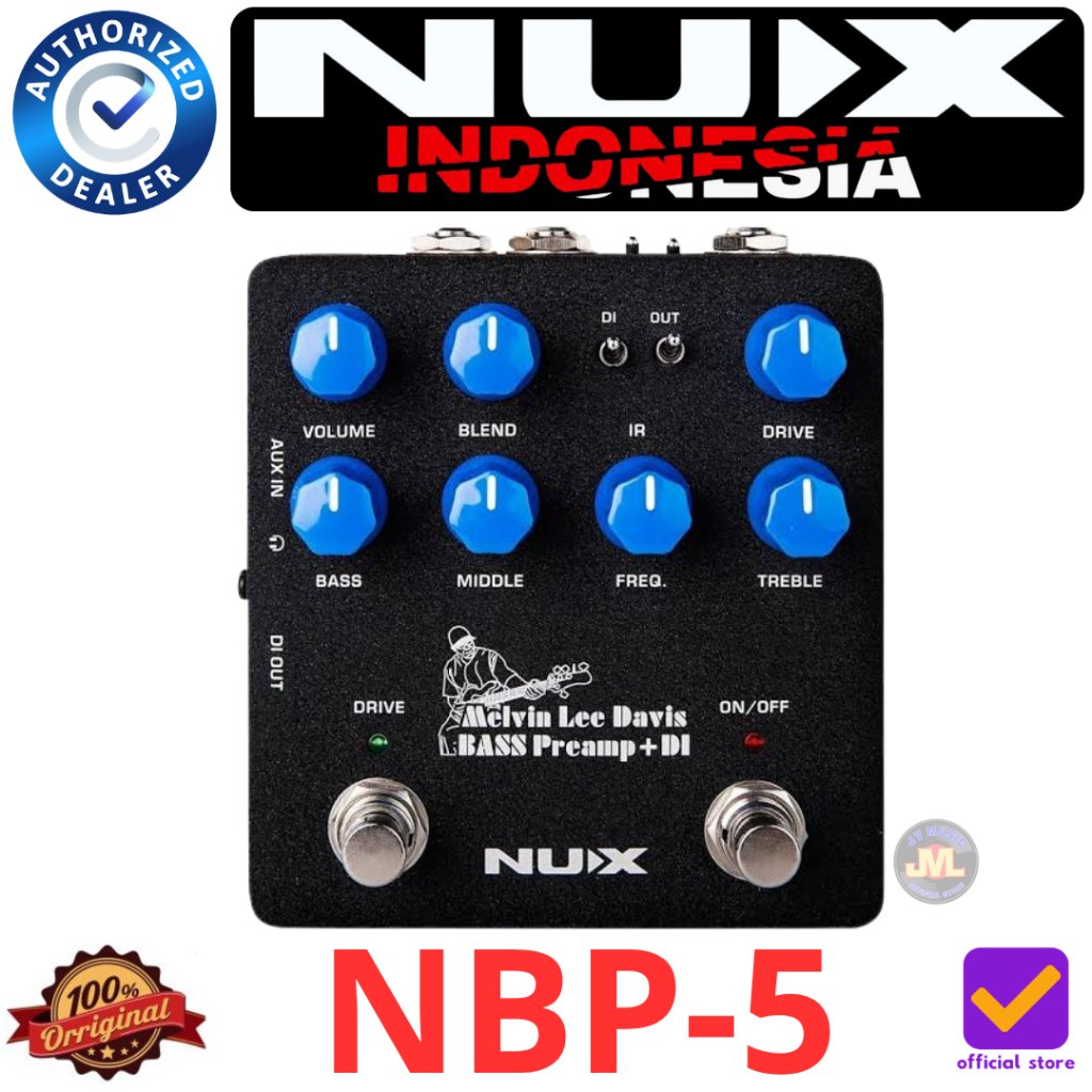Nux NBP5 Melvin Lee Davis Bass Preamp + DI Nux NBP-5 Efek Gitar Bass