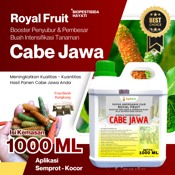 Pupuk Topfarm / Pupuk Khusus Cabe Jawa / Pupuk Cabe Jawa Cepat Berbuah / Pupuk Cabe Jawa Jamu / Pupu
