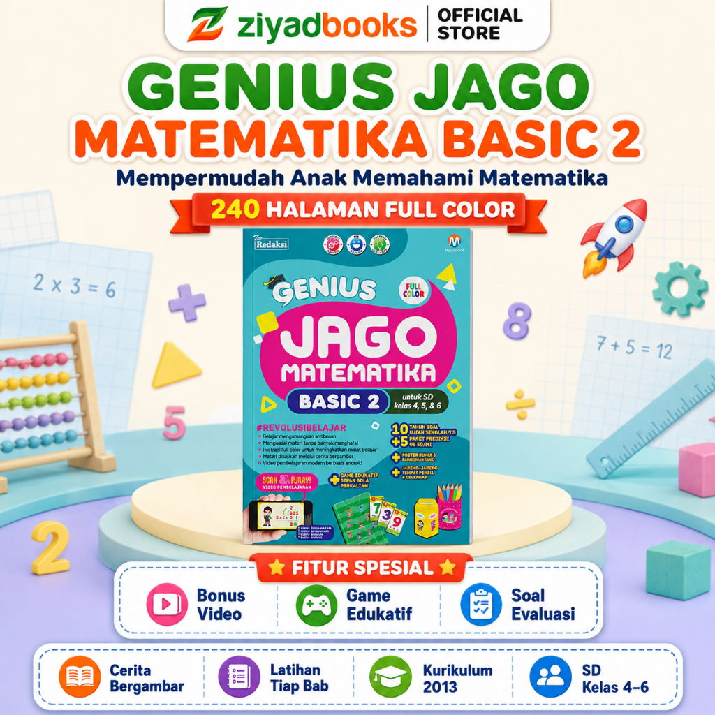 Ziyadbooks - Buku Matematika - Genius Jago Matematika Basic 2