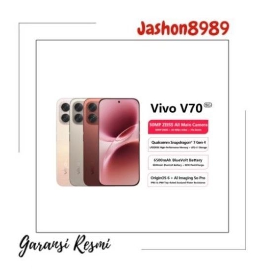 VIVO V70 5G RAM 8/256 GARANSI RESMI VIVO 12 BULAN